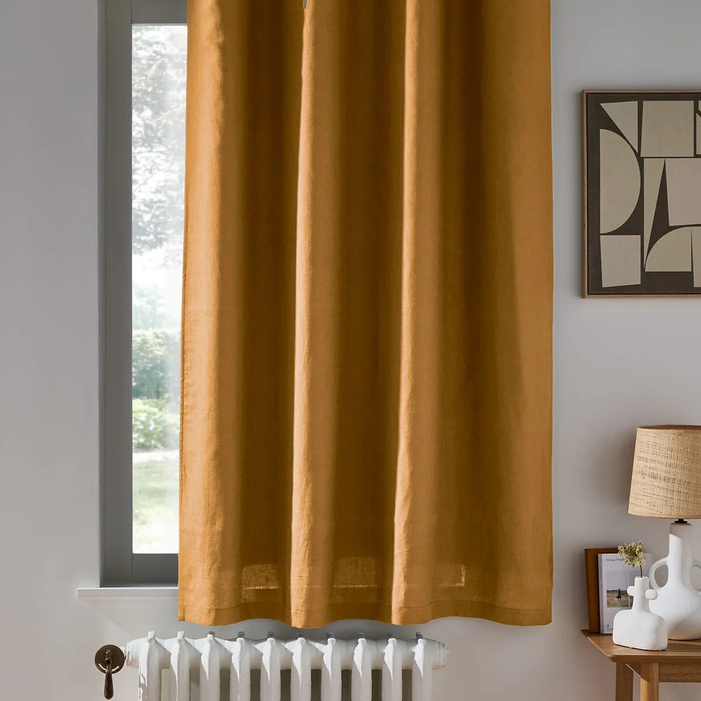 Onega gewassen linnen verduisterend radiatorgordijn