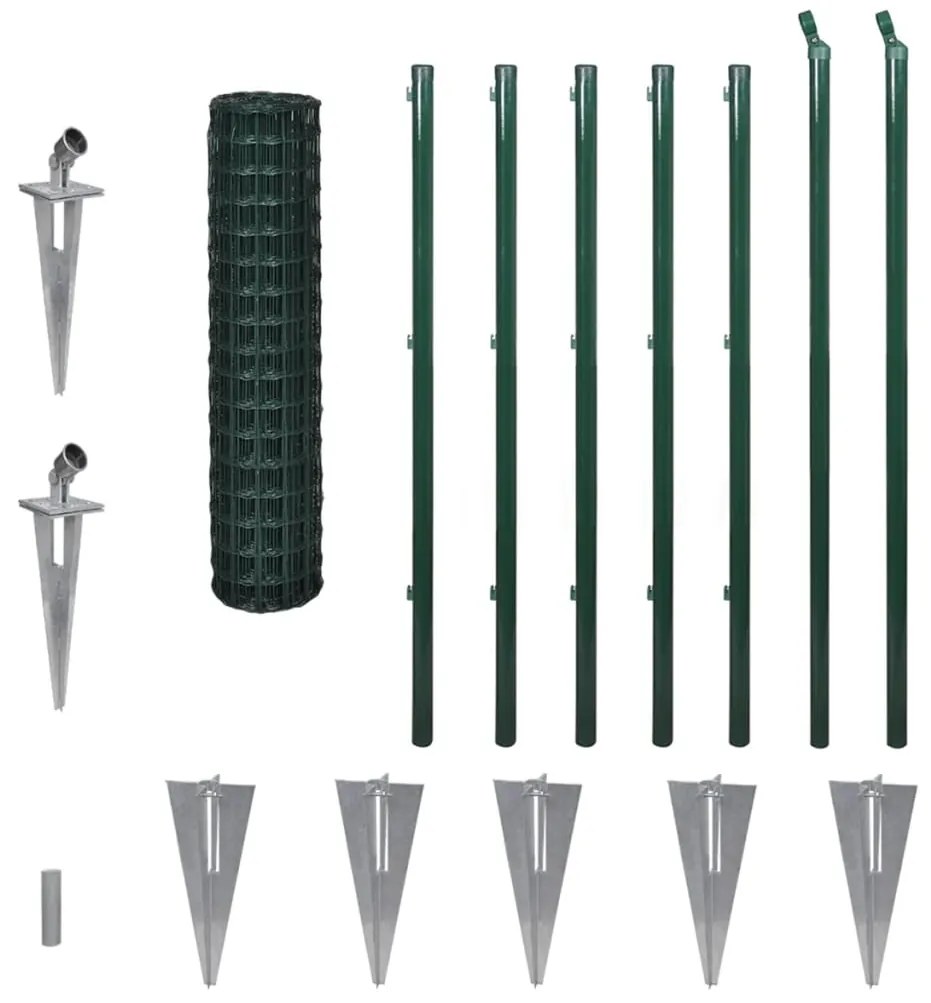 vidaXL Euro hek 10x1,2 m staal groen