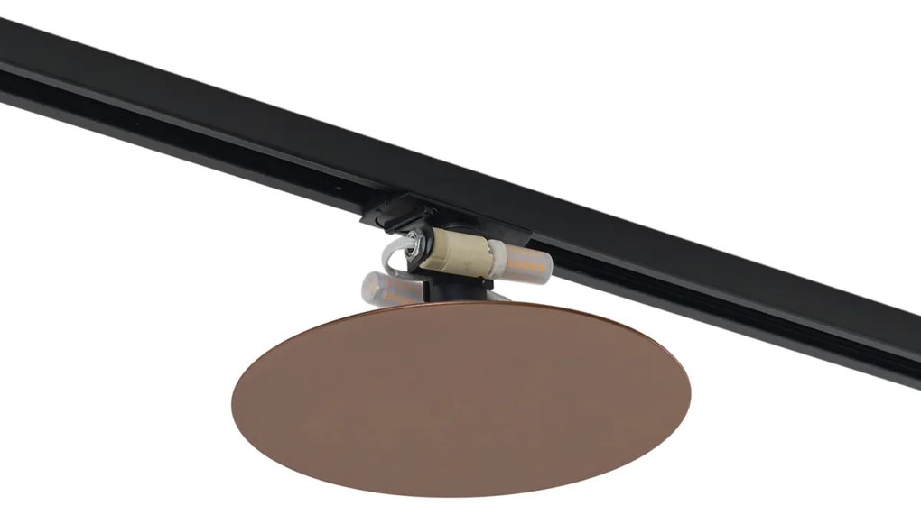 Moderne plafondlamp brons voor railsysteem 1-fase 2-lichts - Iconic Pulley