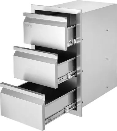 VEVOR Buitenkeuken Laden Vlakke Inbouw Grill Laden met RVS Handvat, Grill Eiland Laden voor Buitenkeukens of Patio Grill Stations 377 x 646 x 480 mm