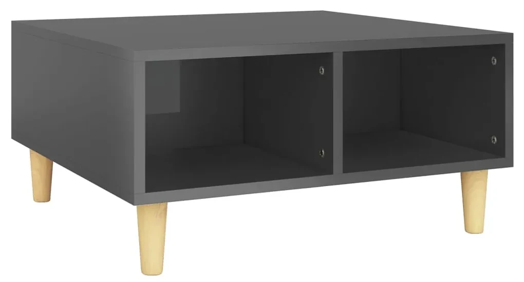 vidaXL Salontafel 60x60x30 cm spaanplaat hoogglans grijs