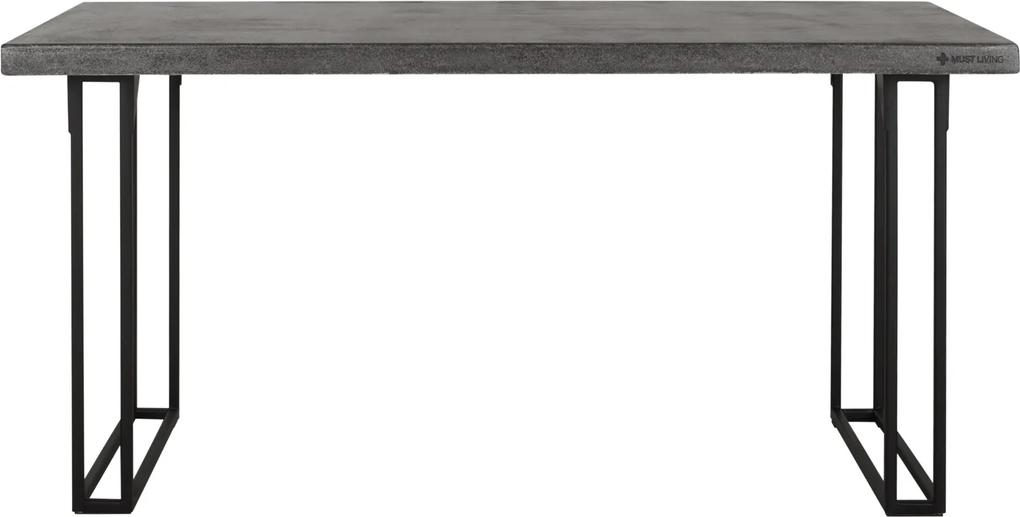 24Designs Mont Blanc Eettafel - 160x90x78 - Donkergrijs Bazalt - Metalen Poten