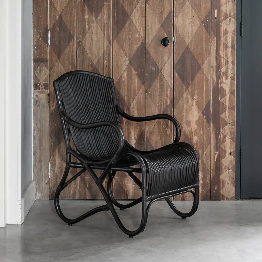 Must Living Como Bohemian Rotan Fauteuil Zwart