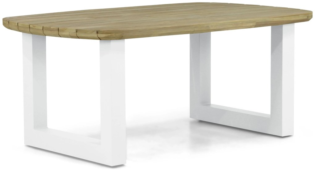 Dining Tuintafel rechthoekig 180 x 100 cm Aluminium/Teak Wit Falcon/Talai