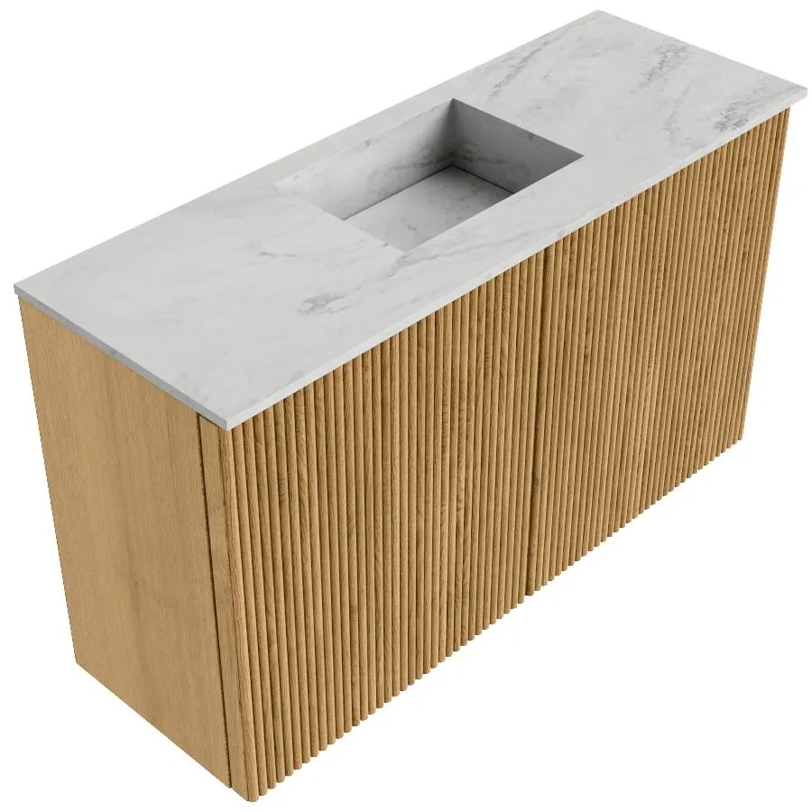 Mondiaz Joya DLux 70cm toiletmeubel oak met wastafel faye midden zonder kraangat opalo