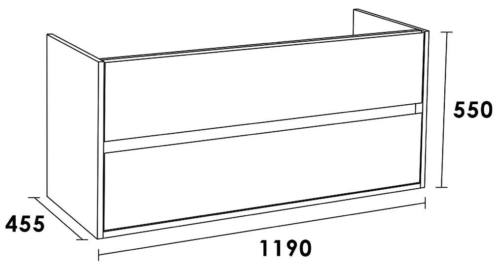 Sanituba NEXXT onderkast voor dubbele wasbak 120cm old castle