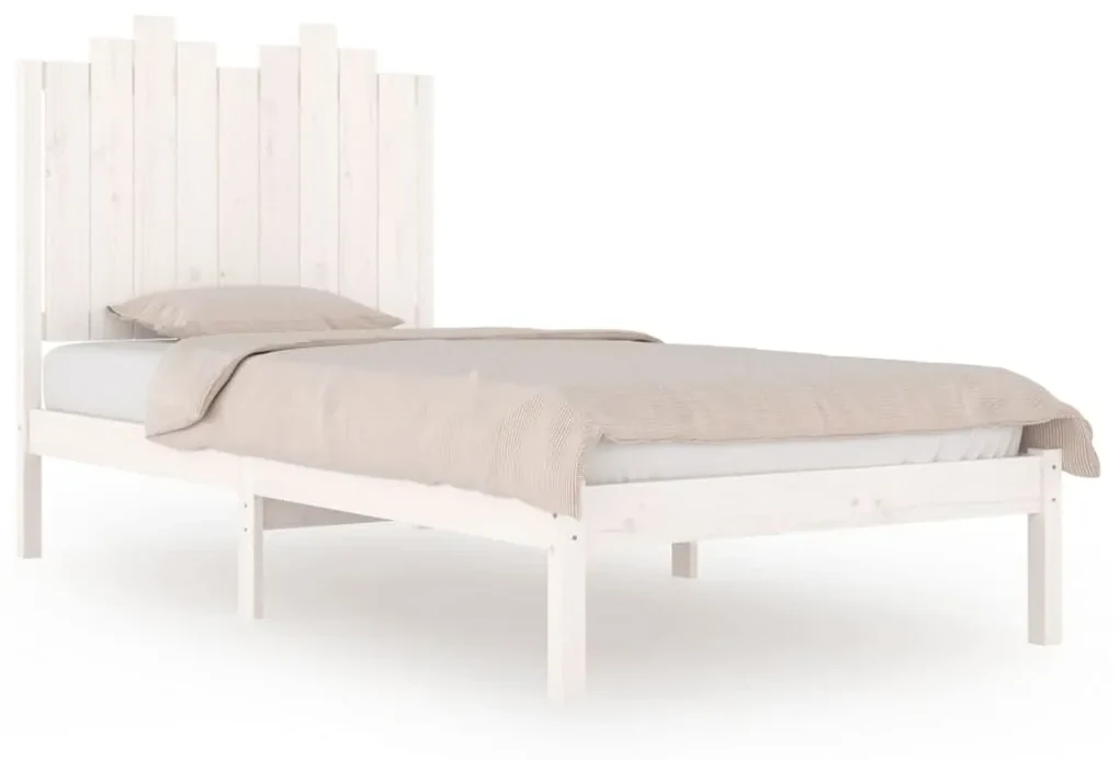 vidaXL Bedframe massief grenenhout wit 90x200 cm