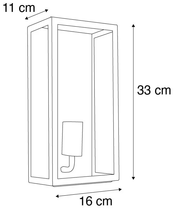 Industriële buiten wandlamp donker groen met glas IP44 - Rotterdam