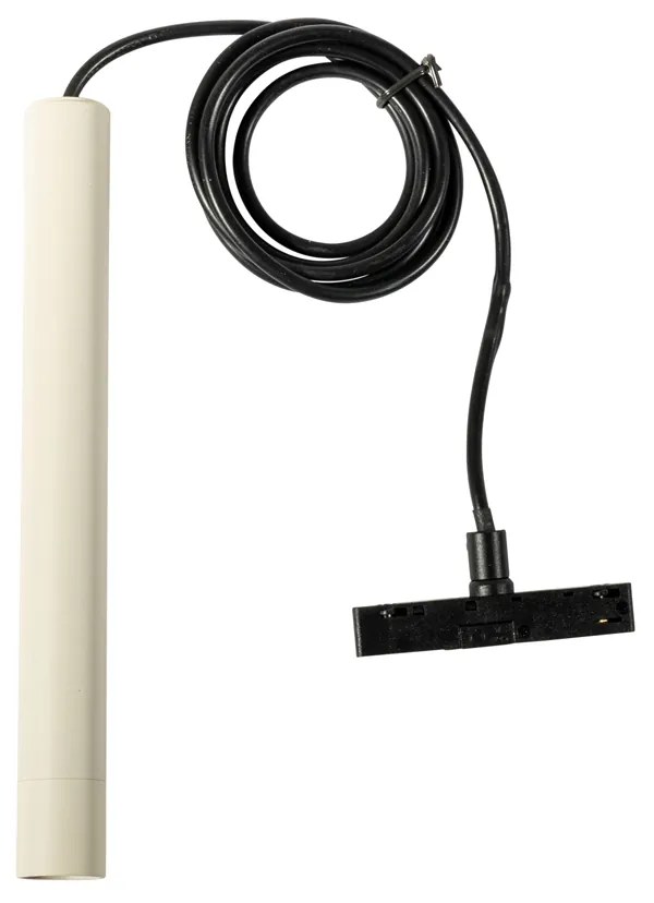 Moderne hanglamp zwart beige voor railsysteem 1-fase  - Slimline Keno