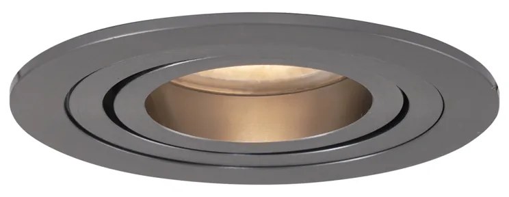 Set van 6 Moderne inbouwspot gunmetal GU10 50mm rond kantelbaar - Rondoo