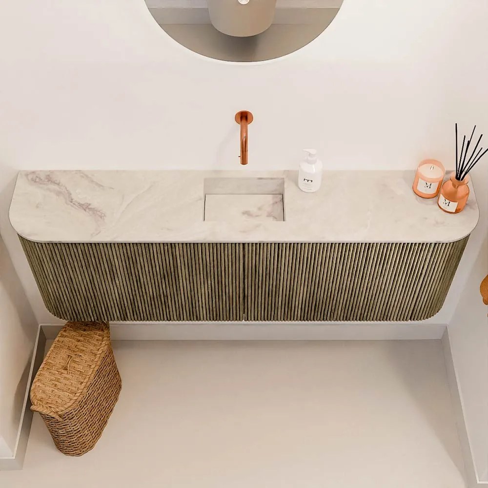 Mondiaz Joya DLux 125cm toiletmeubel ronding links/rechts dusk met wastafel faye midden zonder kraangat frappe