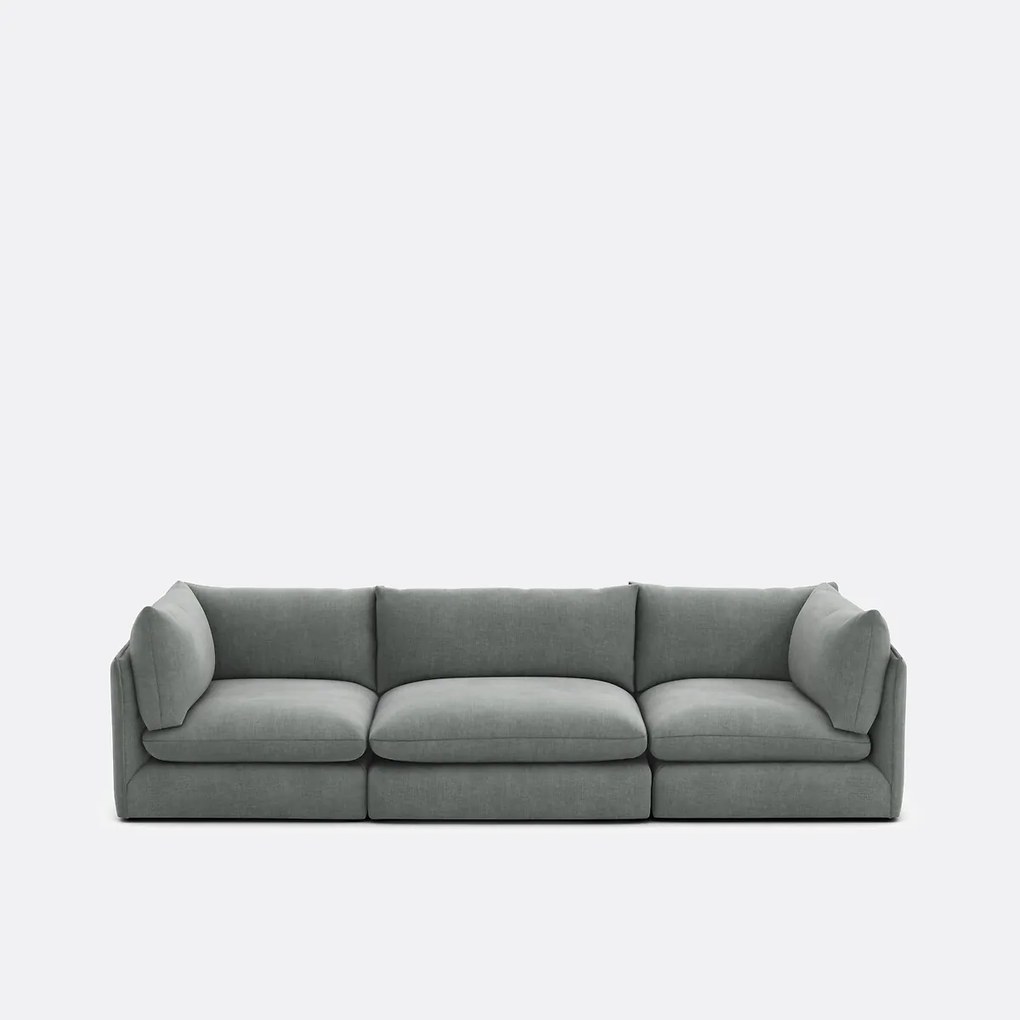 Modulaire 3-zitsbank in gestructureerde stof, Malo