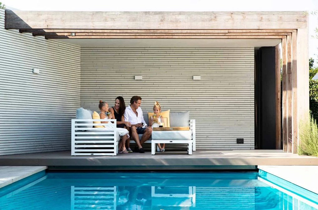 Hoek loungeset 5 personen Aluminium Wit Santika Furniture Santika Jaya