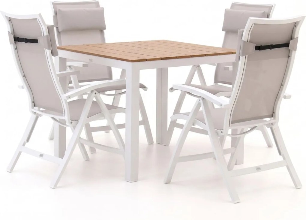 + 15% kassakorting | Diningset Bellagio  | 4 personen | Tuinset polywood | 5-delig | Kees Smit Tuinmeubelen