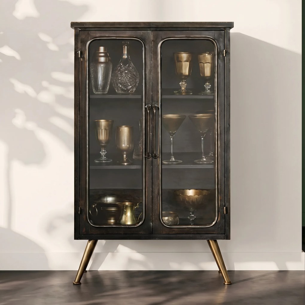 Dutchbone Denza Vintage Metalen Kastje - 60x35x100cm.
