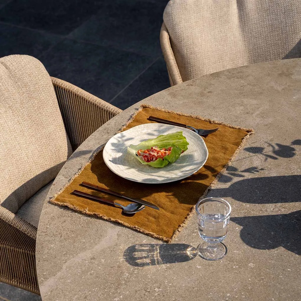 4 Seasons Prado tuintafel Ø160x75 cm- ceramic sabbia - latte