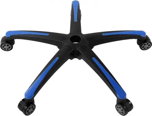 VEVOR Vervangende bureaustoelbasis, 28 inch, 2500 lbs statische belasting, robuuste universele computerstoelbasis met 5 wielen en versterkte poten, vervangende bureaustoelbasis, zwart + blauw