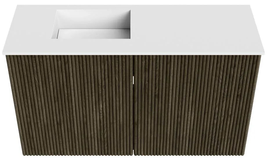 Mondiaz Joya 70cm toiletmeubel shadow met wastafel faye links zonder kraangat talc