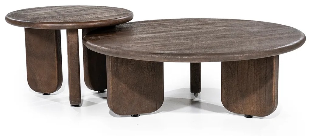 By-Boo Odin Grote Salontafel Rond Bruin Hout - 100 X 100cm.