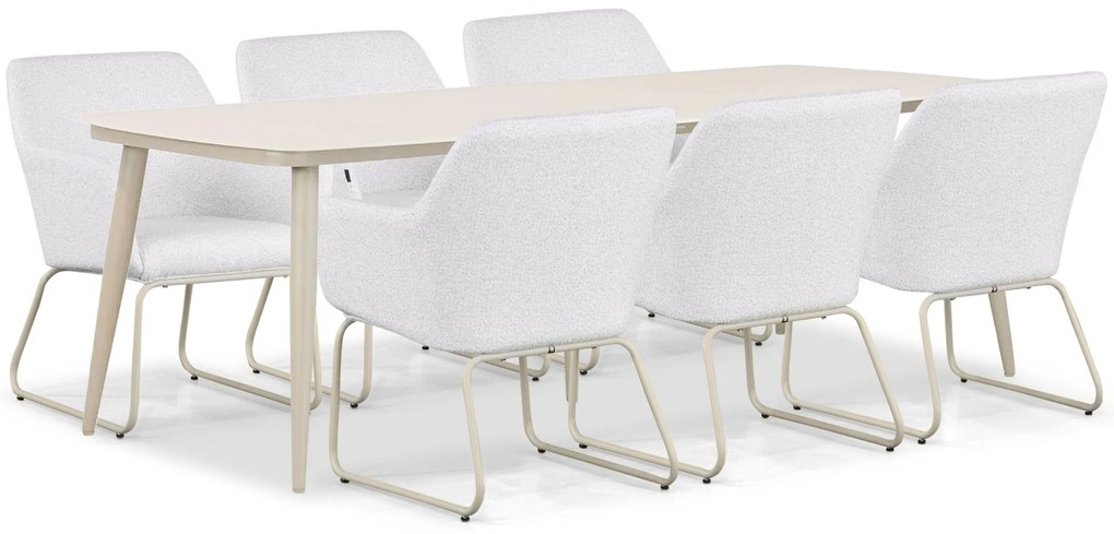 Tuinset 6 personen 240 cm Outdoor textiel Grijs Lifestyle Garden Furniture Lugo/Vienna