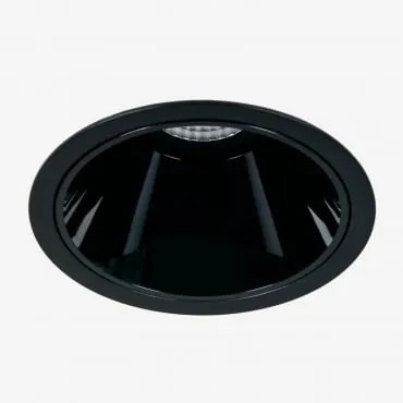 Downlight Led Inbouwspot Met Ronde Rand Ø8 Cm Voor Buitengebruik In Aluminium Luisiana Zwart & 38º & Wit Koud 4000k & 11 W - Sklum