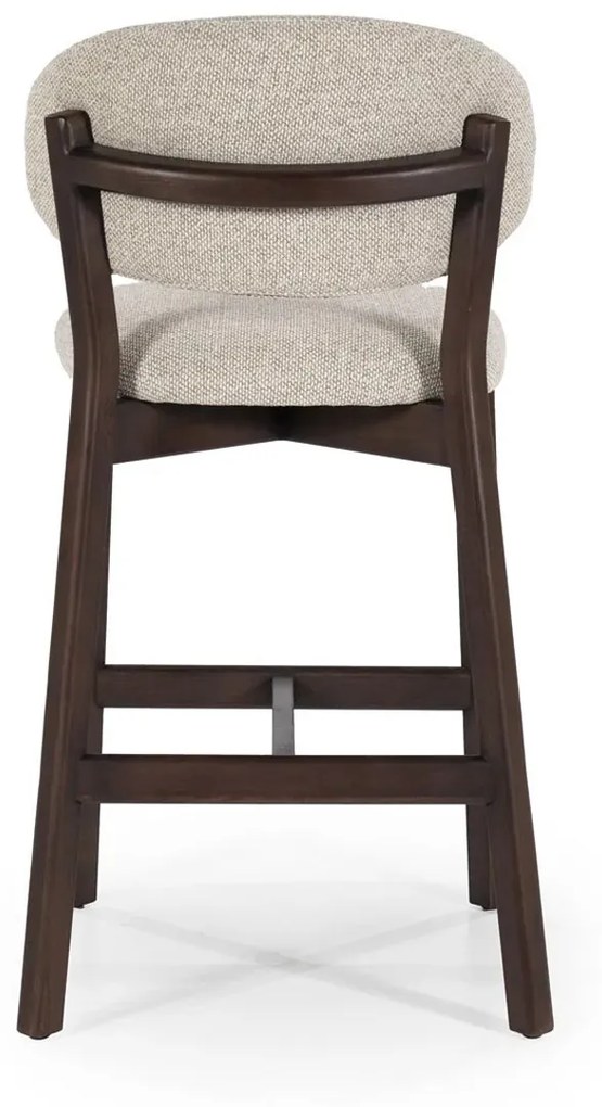 Eleonora Mikky Luxe Barstoel Walnoot En Taupe Stof