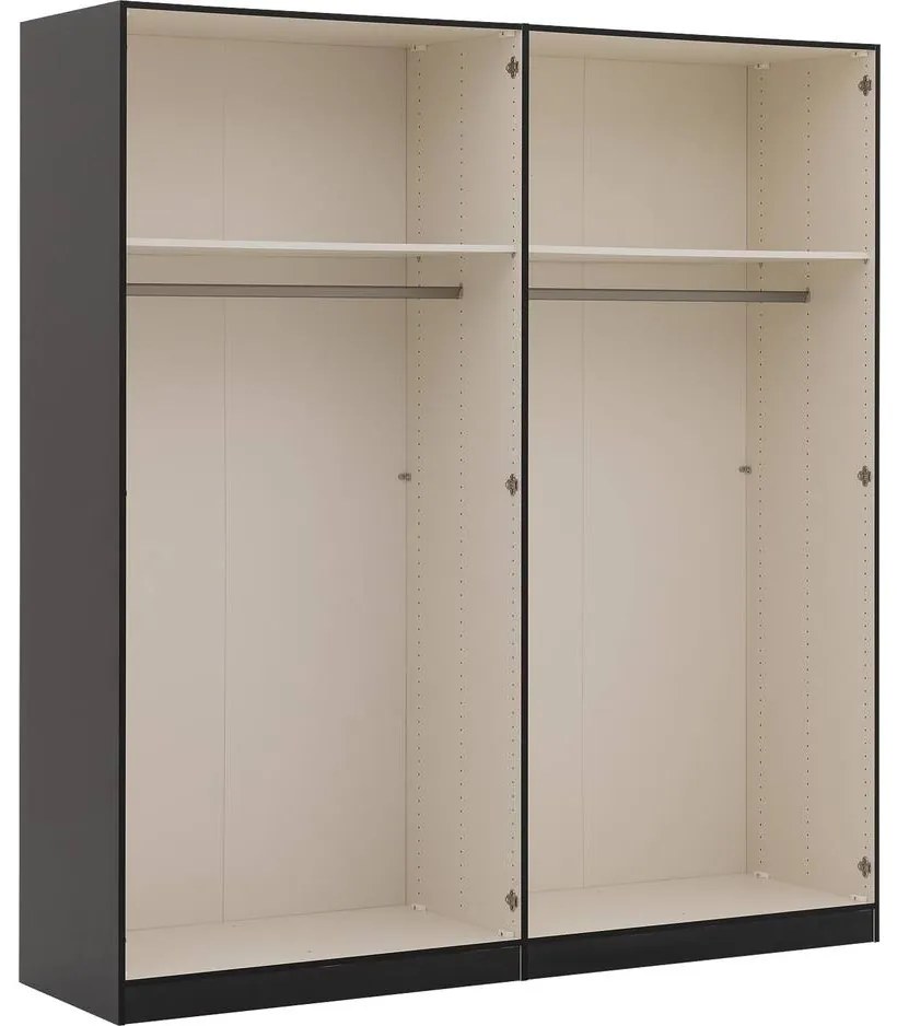 Goossens Kledingkast Easy Storage Ddk, Kledingkast 203 cm breed, 220 cm hoog, 2x glas draaideur en 2x spiegel draaideur midden