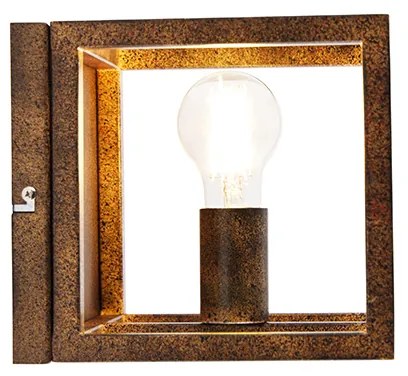 Industriële wandlamp roestbruin - Cage