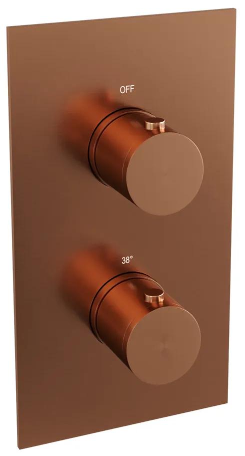 Brauer Copper Edition complete inbouwthermostaat 3-weg geborsteld koper
