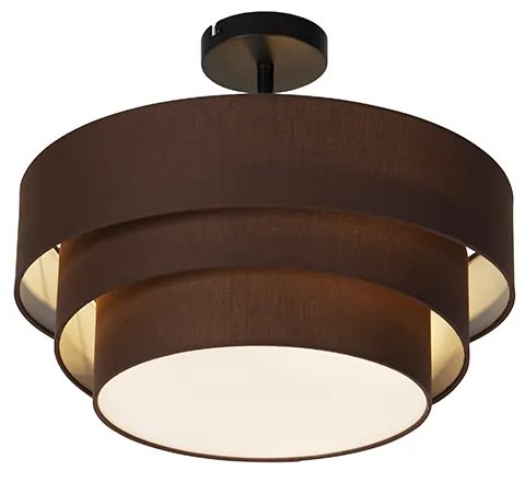 Moderne plafondlamp bruin 45 cm 3-lichts - Drum Trio
