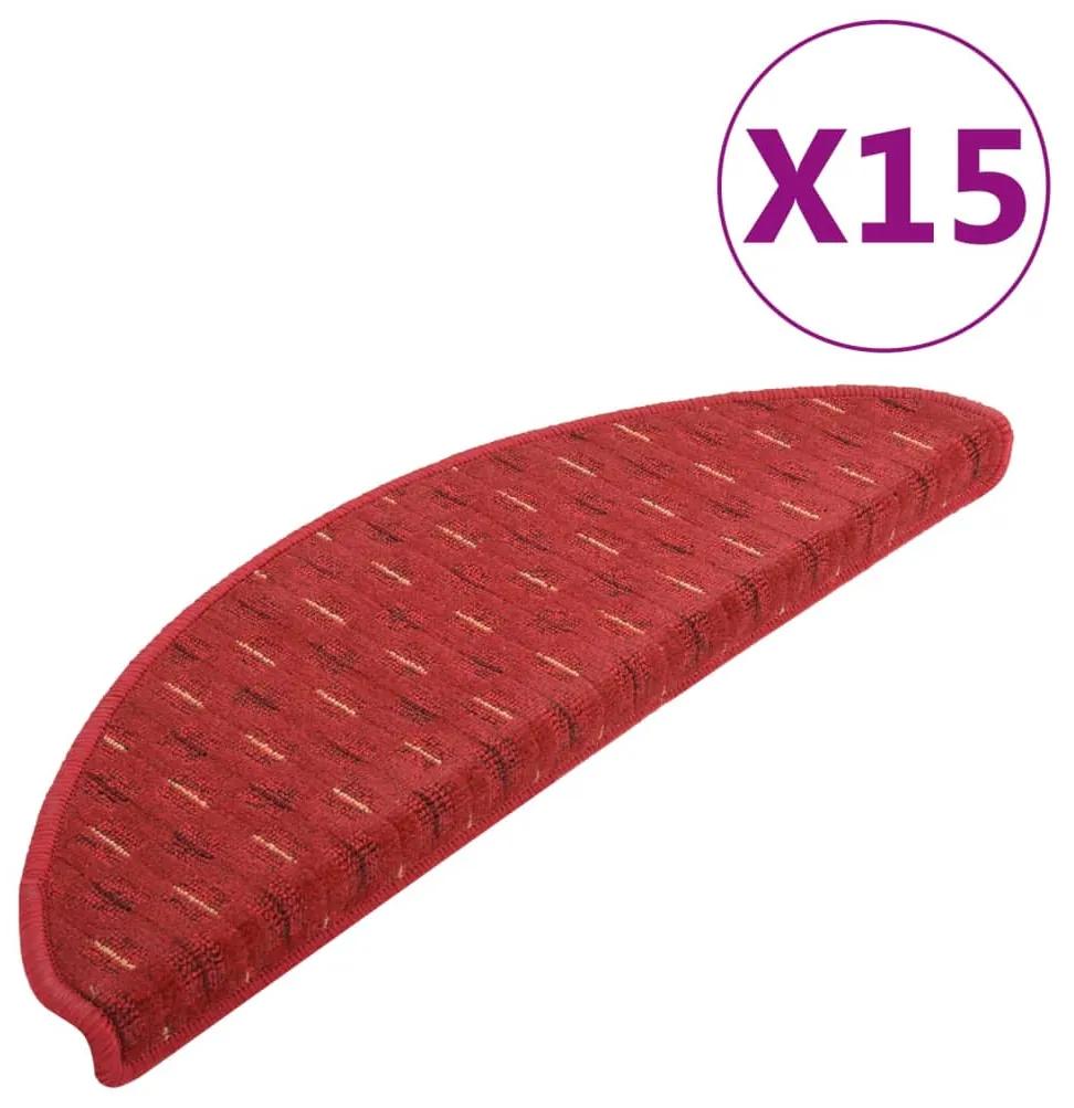 vidaXL Trapmatten 15 st 65x25 cm rood