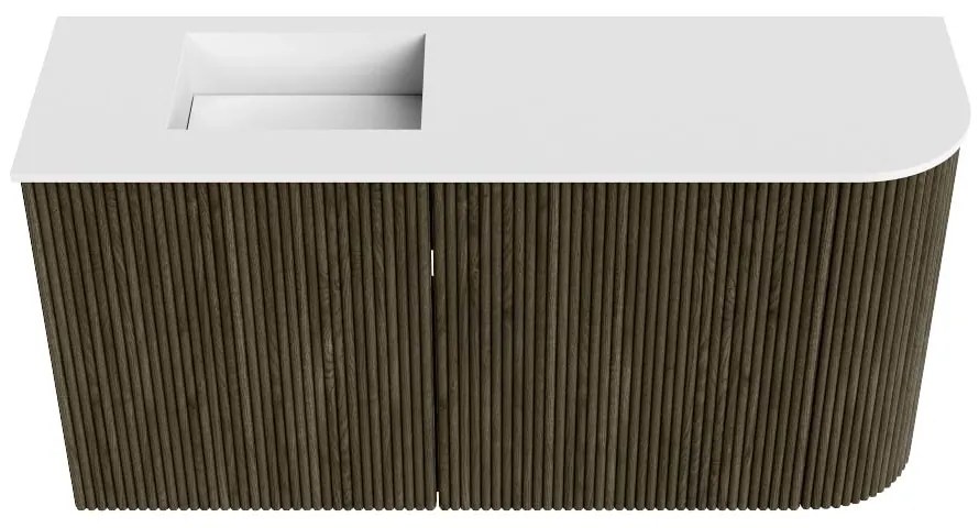 Mondiaz Joya 80cm toiletmeubel ronding rechts shadow met wastafel faye links zonder kraangat talc