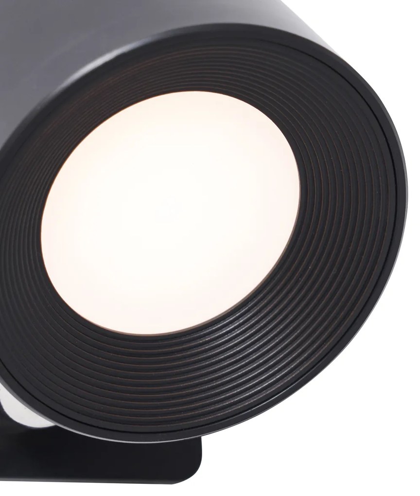 Set van 4 Moderne wand- plafondlampen zwart incl. LED oplaadbaar - Bright Modern rond Binnenverlichting Lamp