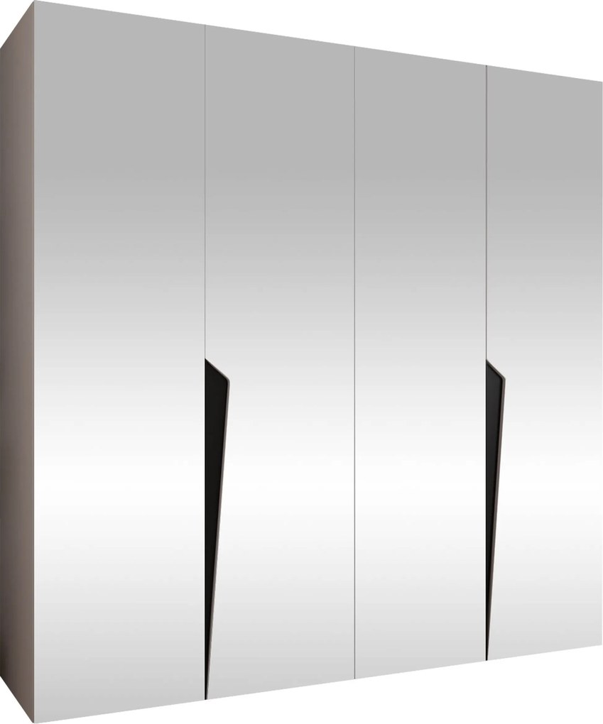 Kledingkast Hartford 615, Zwart, Kasjmier, 202x200x52cm, 135.3 kg, Kledingkast deuren: Met scharnieren