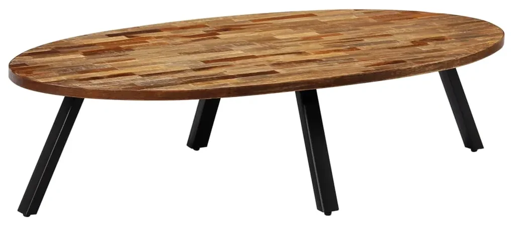 vidaXL Salontafel ovaal 120x60x30 cm massief gerecycled teakhout