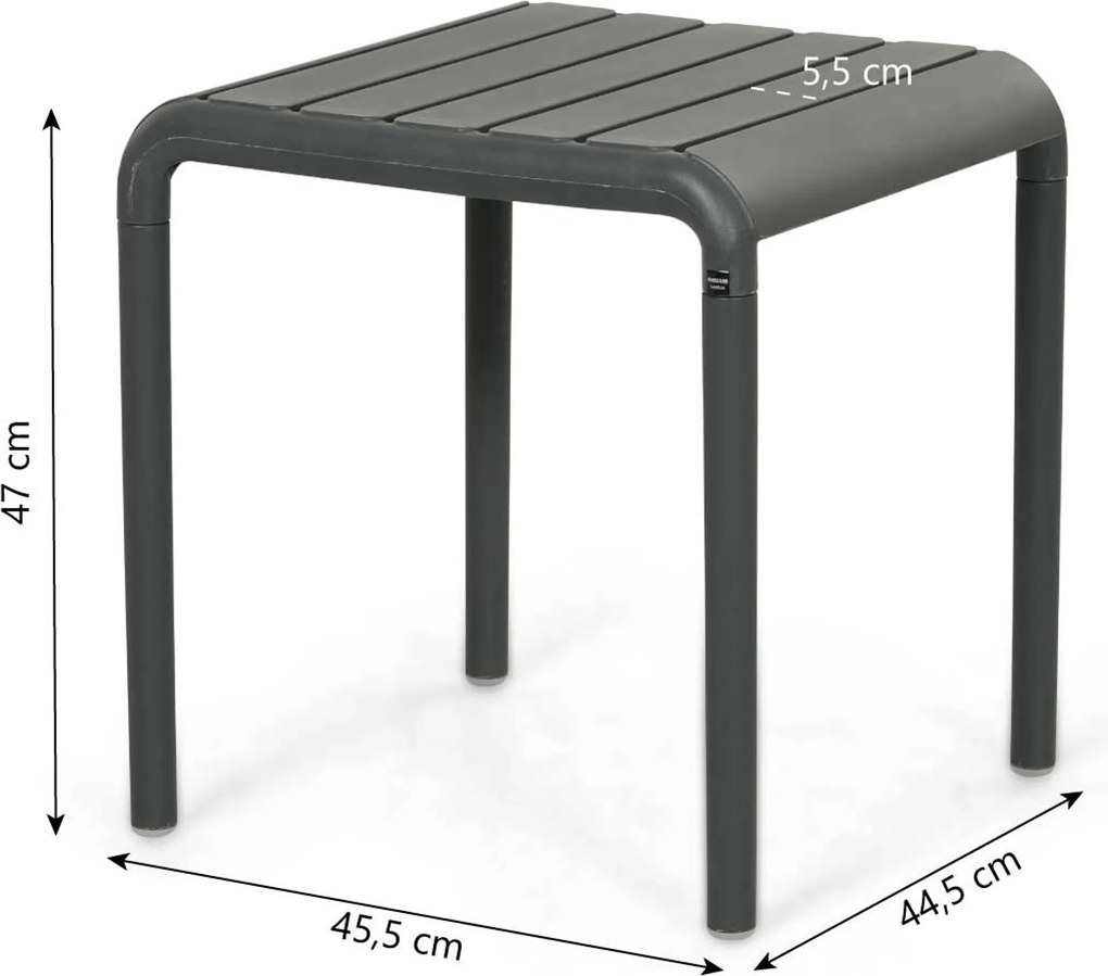 Bistroset 2 personen Kunststof Grijs Domani Furniture Alba