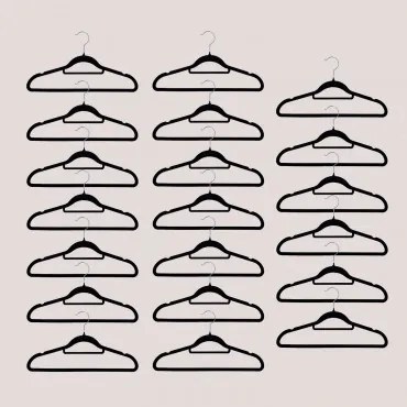 Set Van 20 Fluwelen Hangers Palou Zwart - Sklum