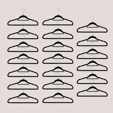 Set Van 20 Kledinghangers Palou Zwart - Sklum
