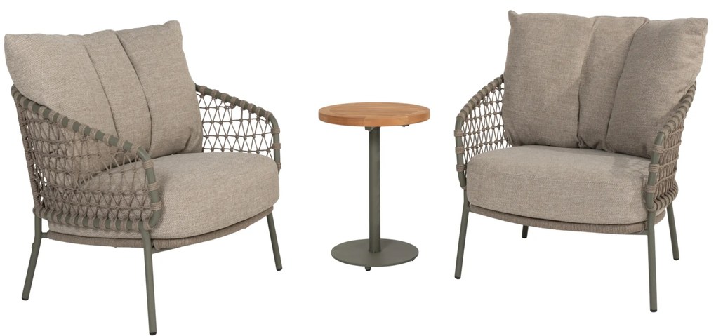 Jura bistro loungeset 3 delig teak olijf 4 Seasons Outdoor