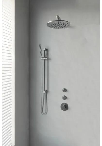 Brauer Brushed Edition thermostatische inbouw doucheset met inbouwdeel 30cm hoofddouche wandarm staafhanddouche met glijstang geborsteld nikkel PVD 5-NG-034