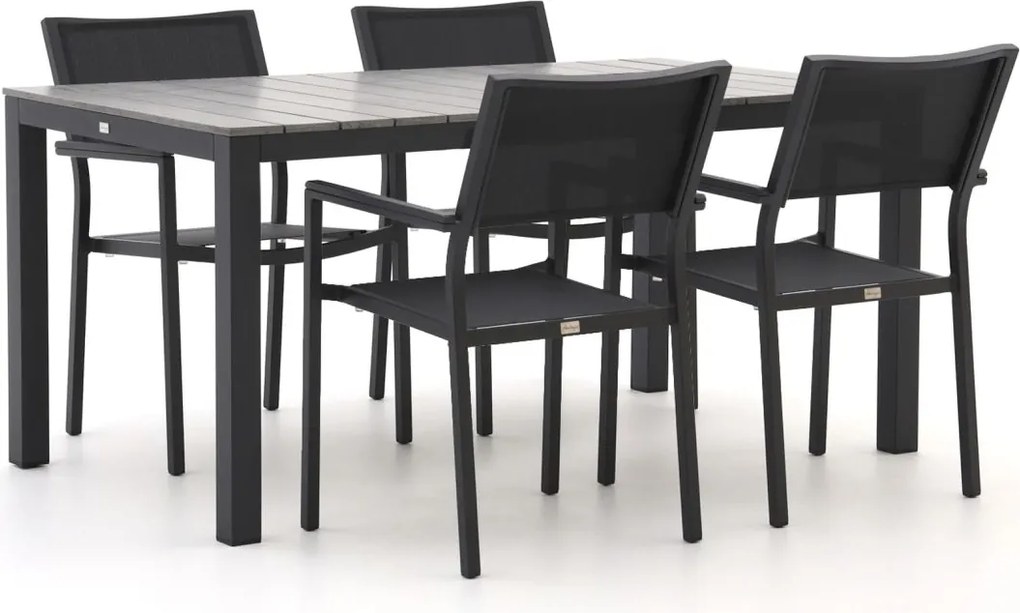 Diningset Bellagio  | 4 personen polywood | Tuinset stapelbaar | 5-delig | Kees Smit Tuinmeubelen