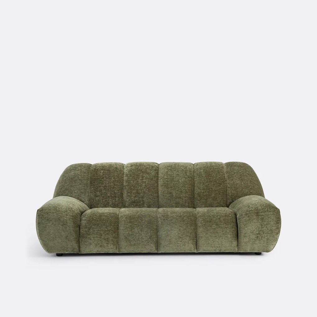 Vintage ribfluwelen bank, 3-zits, Nuria