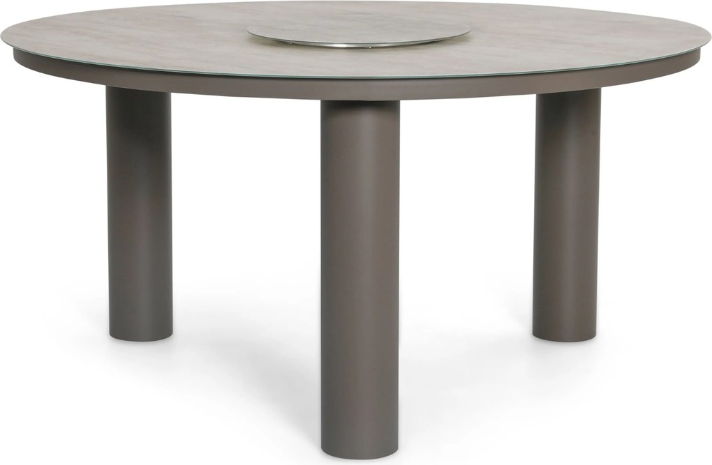 Dining Tuintafel rond 150 cm met lazy susan Taupe Arancia