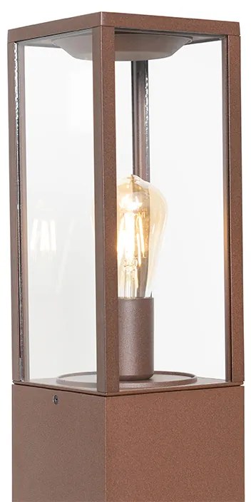 Buitenlamp roestbruin met grondpin en kabelmof 80cm IP44 - Charlois Industriele / Industrie / Industrial, Modern E27 IP44 Buitenverlichting