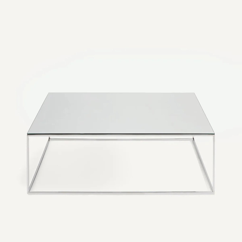 Salontafel met spiegel in verchroomd metaal, MAHAUT