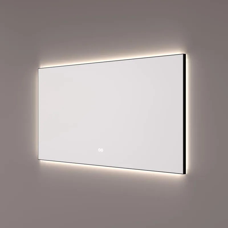 Hipp Design 12500 spiegel mat zwart 100x70cm met backlight en spiegelverwarming