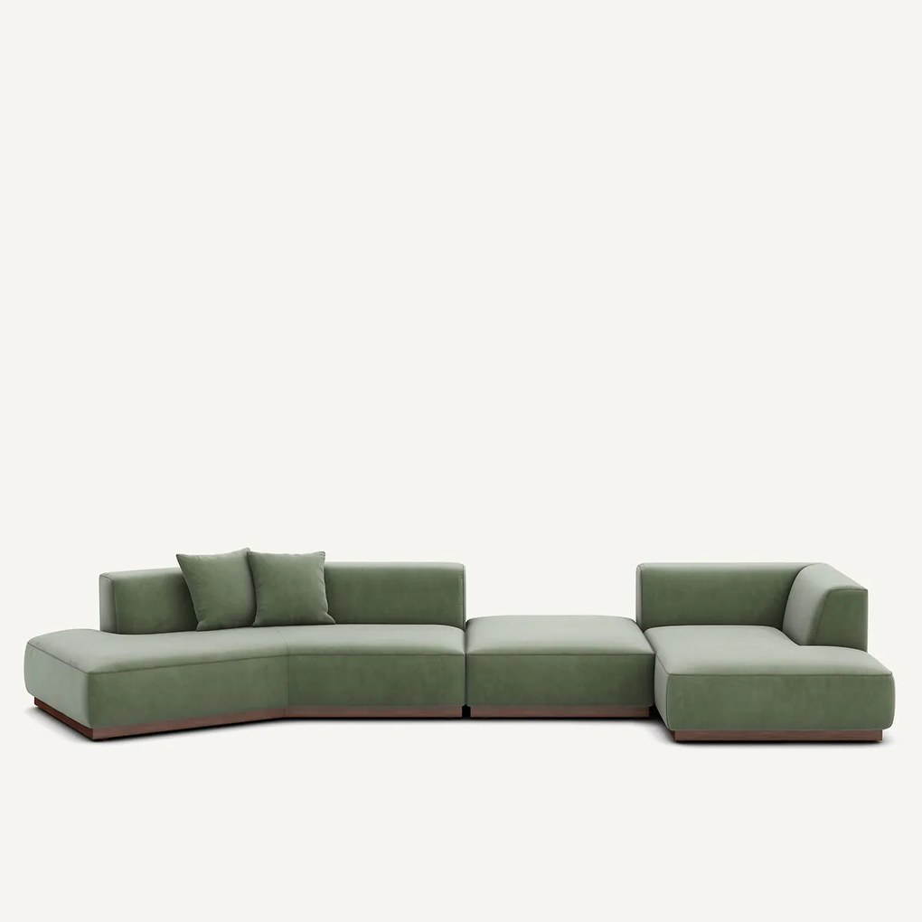 Open hoekbank rechts XL fluweel, JACOPO