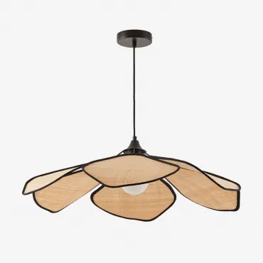 Benavid Hanglamp Plafond Ø75 Cm & Raffia Natuurlijk - Zwart - Sklum