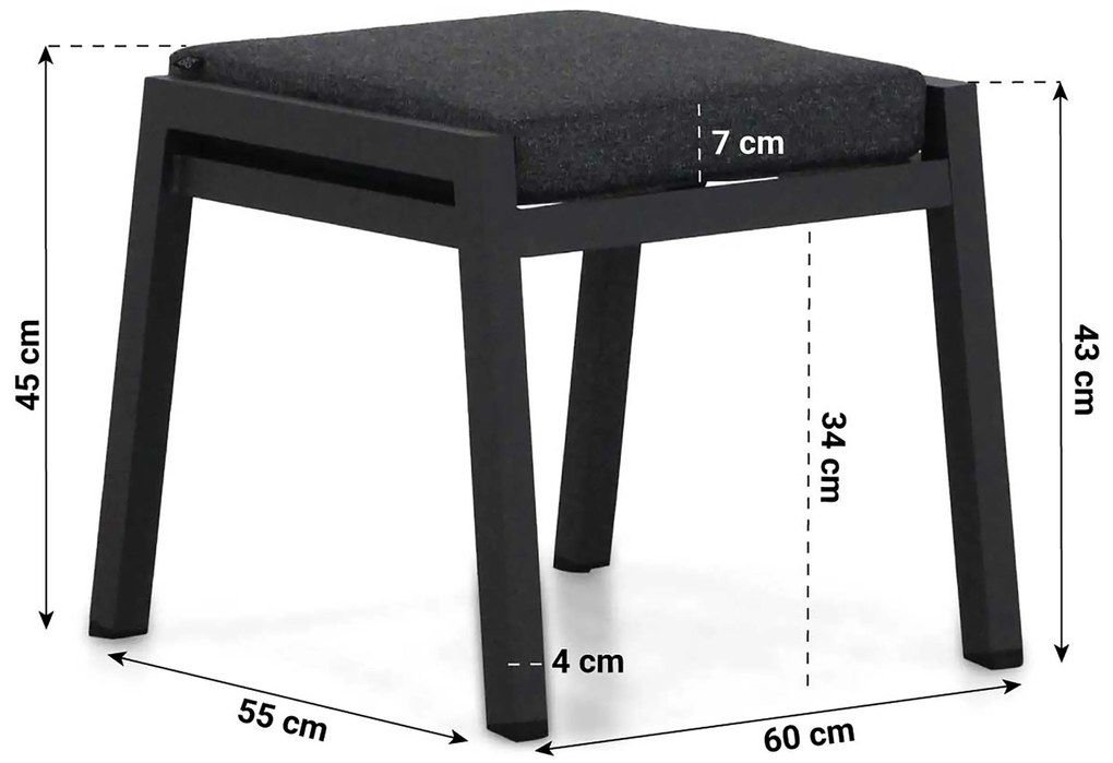 Stoel en Bank Loungeset 7 personen Aluminium Grijs  Lifestyle Garden Furniture Venice