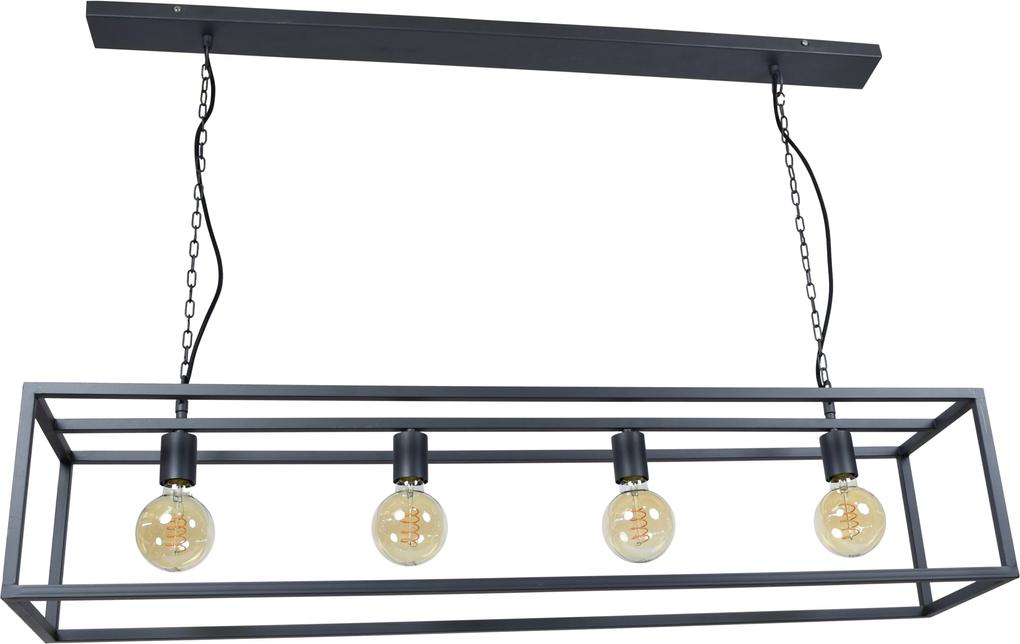 Urban Interiors hanglamp 'Frame' 4-lamps 120cm, kleur Zwart